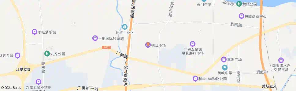 佛山横江市场_公交站地图_佛山公交_妙搜公交查询2025