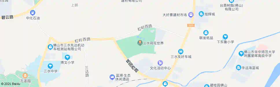 佛山三水荷花世界_公交站地图_佛山公交_妙搜公交查询2025