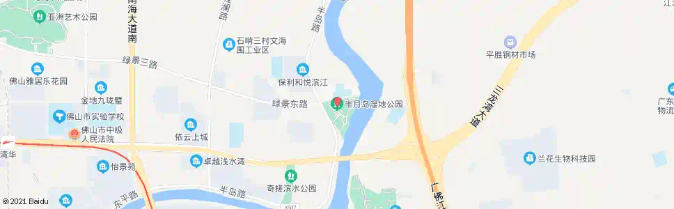 佛山半月岛湿地公园_公交站地图_佛山公交_妙搜公交查询2025