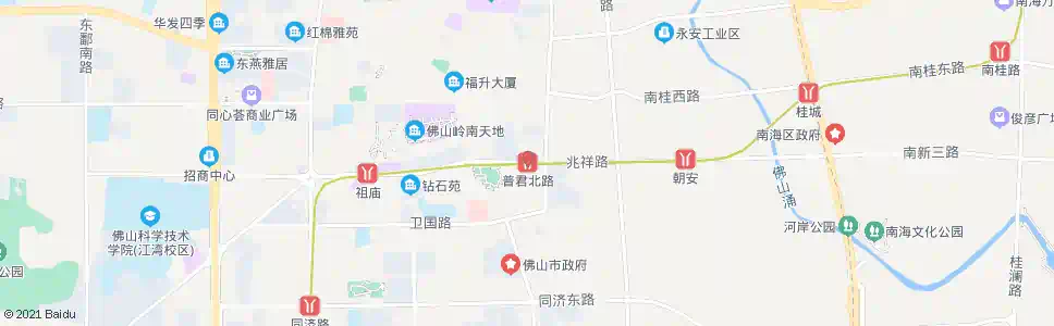 佛山普君北路地铁站_公交站地图_佛山公交_妙搜公交查询2025