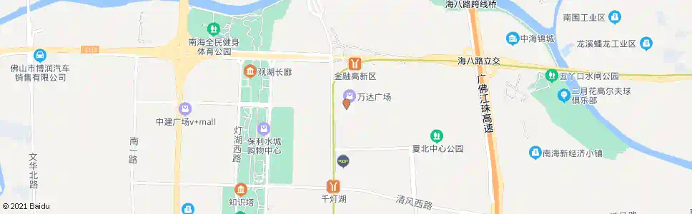 佛山万达广场南_公交站地图_佛山公交_妙搜公交查询2025