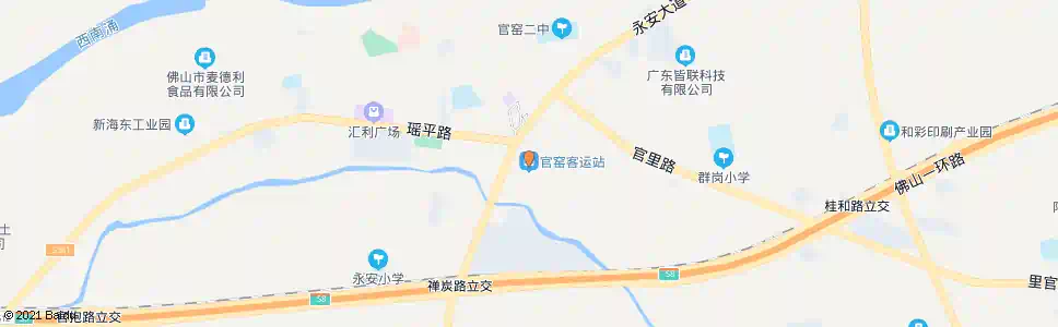 佛山白沙桥(官窑)_公交站地图_佛山公交_妙搜公交查询2025