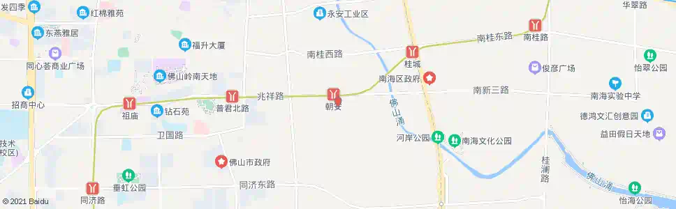 佛山朝安中_公交站地图_佛山公交_妙搜公交查询2025