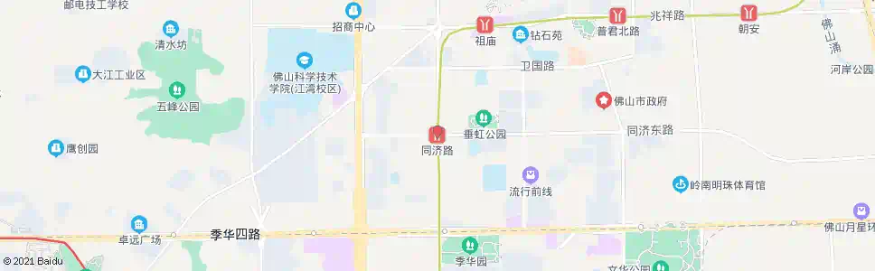佛山同济路站_公交站地图_佛山公交_妙搜公交查询2025