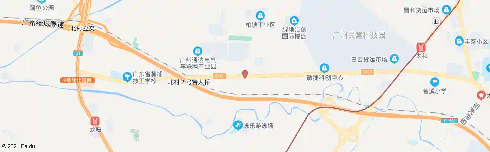 广州北太路柏塘村口_公交站地图_广州公交_妙搜公交查询2025