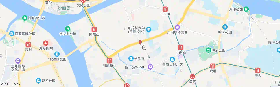 广州宝岗大道总站_公交站地图_广州公交_妙搜公交查询2025