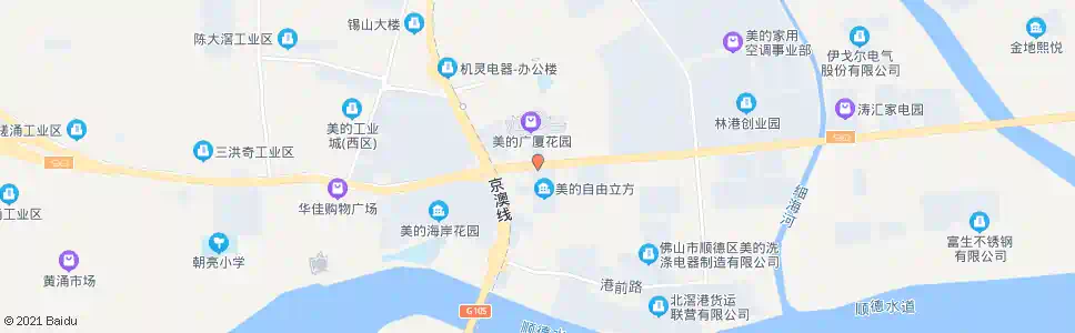 广州北滘交警中队(美的新海岸花园)_公交站地图_广州公交_妙搜公交查询2025