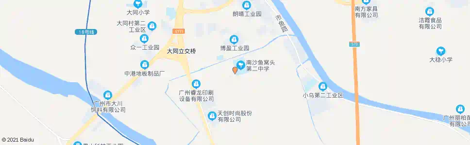 广州鱼窝头第二中学_公交站地图_广州公交_妙搜公交查询2025