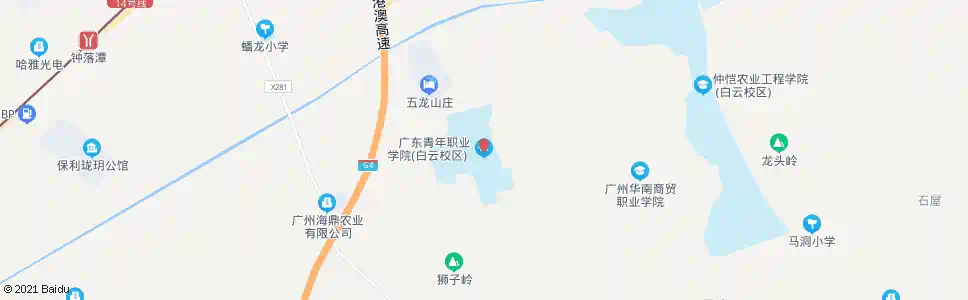 广州广东青年职业学院_公交站地图_广州公交_妙搜公交查询2025
