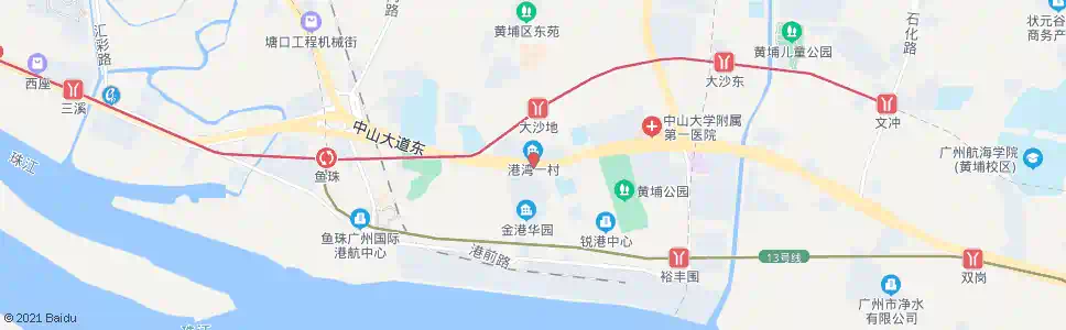 广州港湾一村_公交站地图_广州公交_妙搜公交查询2025