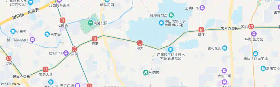 广州中大站_公交站地图_广州公交_妙搜公交查询2025