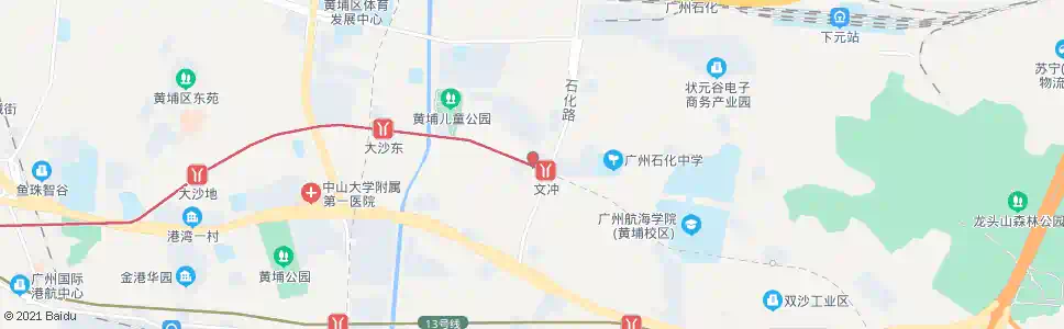 广州文冲市场_公交站地图_广州公交_妙搜公交查询2025