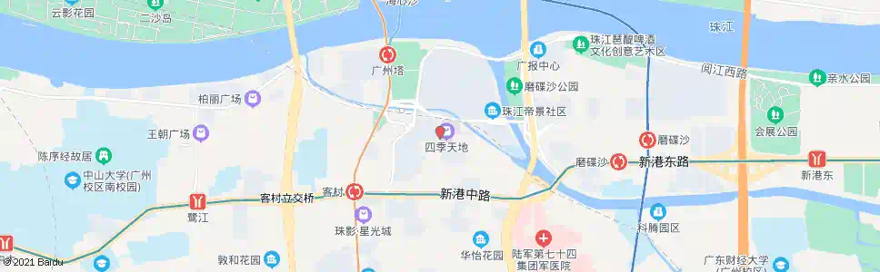 广州赤岗北路(艺洲路口)_公交站地图_广州公交_妙搜公交查询2025