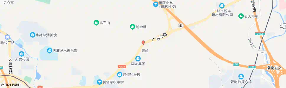 广州班岭村口_公交站地图_广州公交_妙搜公交查询2025