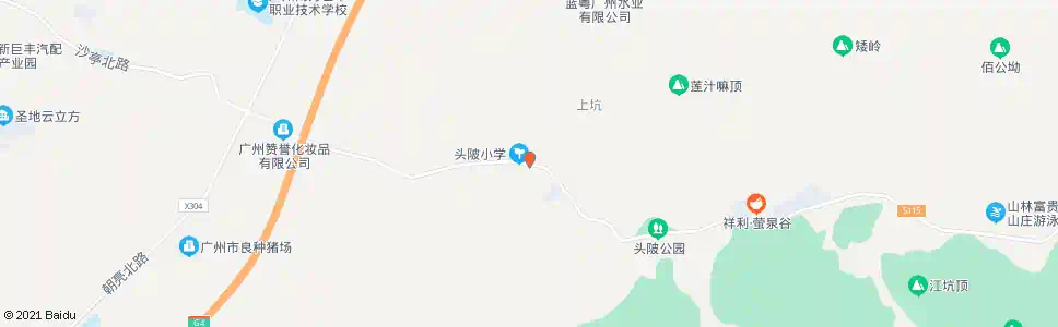 广州头陂村委_公交站地图_广州公交_妙搜公交查询2025