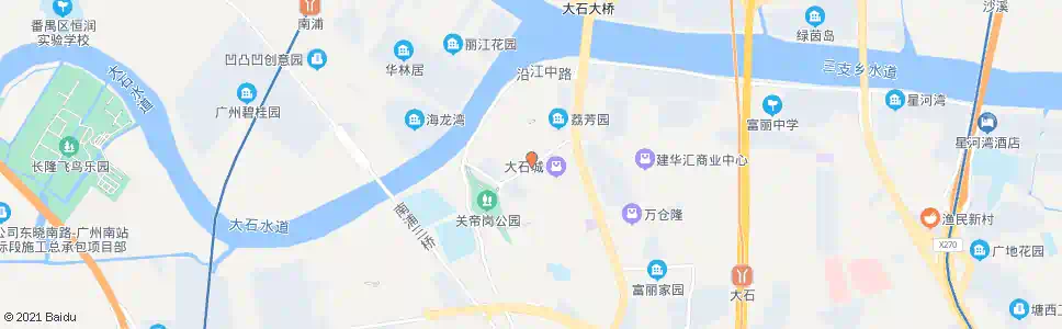 广州大石街道办_公交站地图_广州公交_妙搜公交查询2025