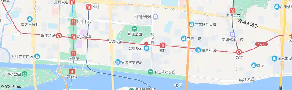 广州花城大道东_公交站地图_广州公交_妙搜公交查询2025
