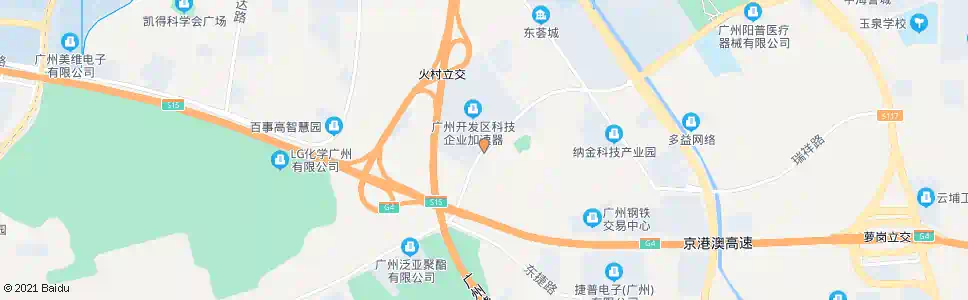 广州开发区加速器产业园区_公交站地图_广州公交_妙搜公交查询2025