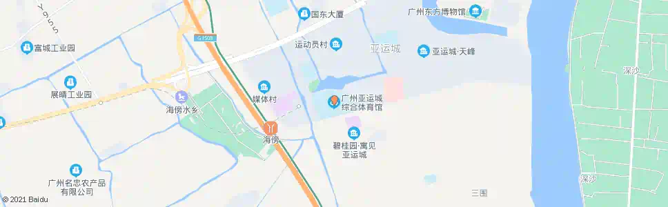 广州亚运城综合体育馆(亚云南路)_公交站地图_广州公交_妙搜公交查询2025