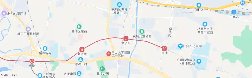 广州大沙东_公交站地图_广州公交_妙搜公交查询2025