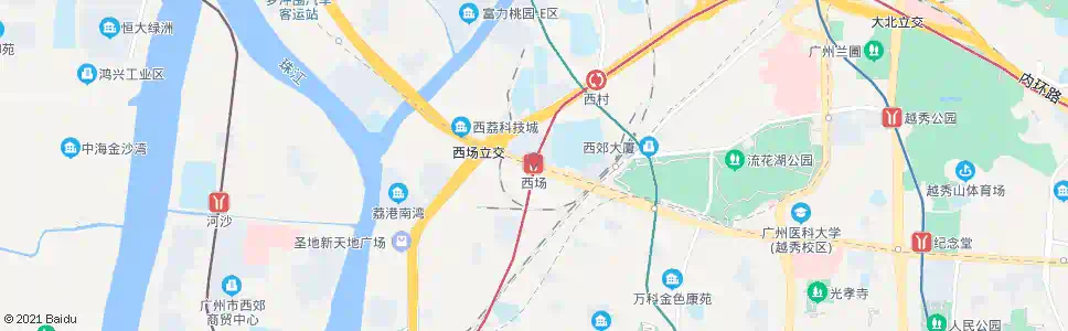 广州西场站_公交站地图_广州公交_妙搜公交查询2025