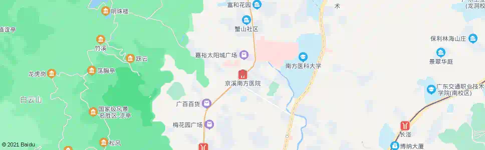 广州京溪南方医院站_公交站地图_广州公交_妙搜公交查询2025