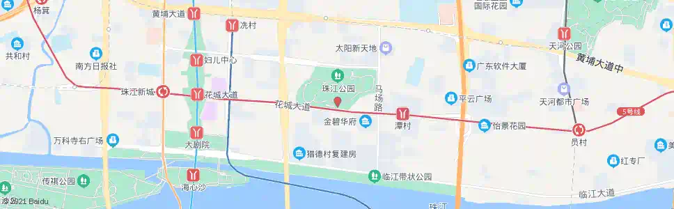 广州珠江公园南门_公交站地图_广州公交_妙搜公交查询2025