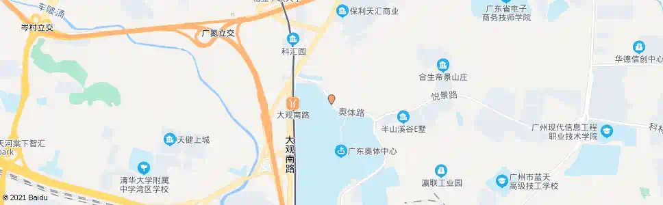 广州奥体路_公交站地图_广州公交_妙搜公交查询2025