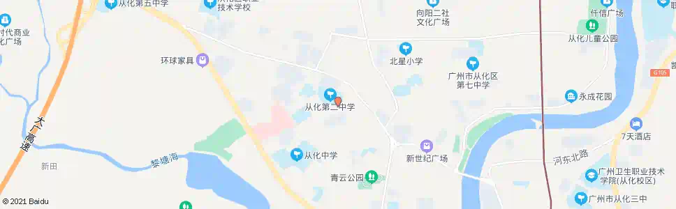 广州从化二中_公交站地图_广州公交_妙搜公交查询2025