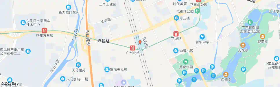 广州东线路北_公交站地图_广州公交_妙搜公交查询2025