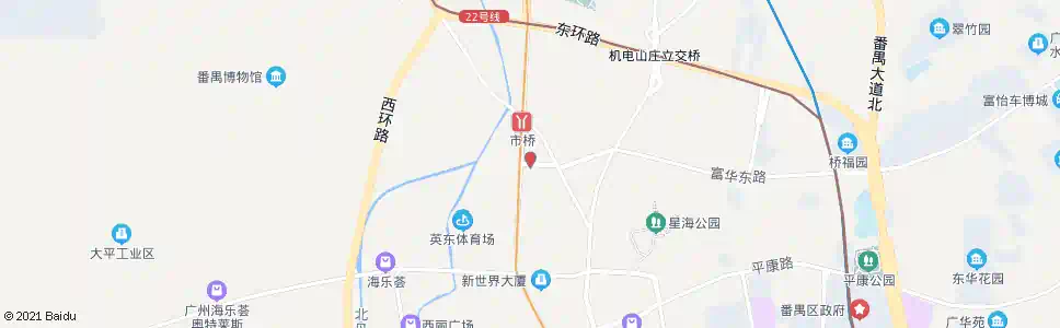 广州百越广场南门(地铁市桥站)_公交站地图_广州公交_妙搜公交查询2025