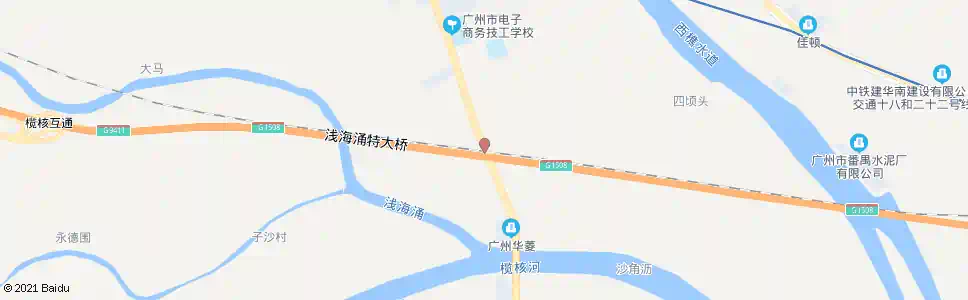 广州坳尾村_公交站地图_广州公交_妙搜公交查询2025