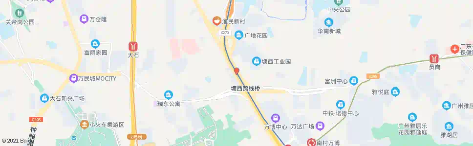 广州塘步西_公交站地图_广州公交_妙搜公交查询2025