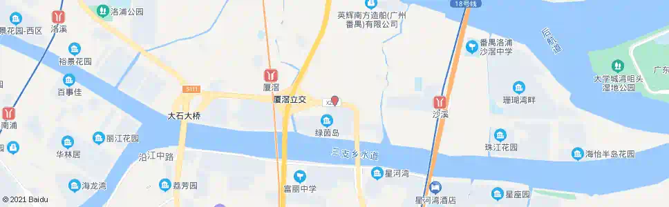 广州沙溪村_公交站地图_广州公交_妙搜公交查询2025
