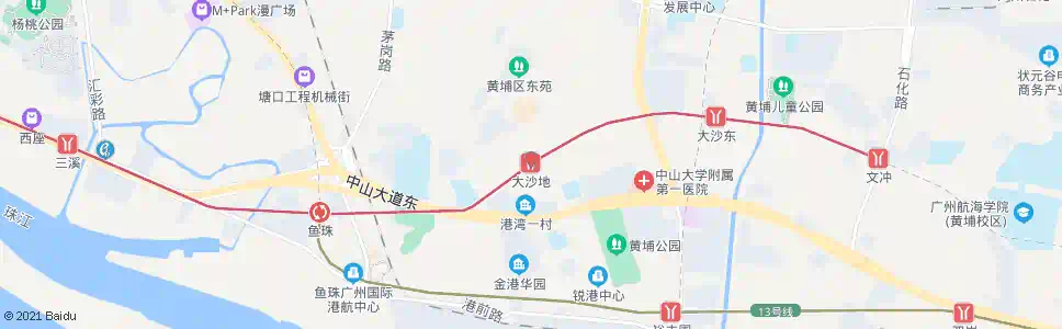 广州地铁大沙地站_公交站地图_广州公交_妙搜公交查询2025