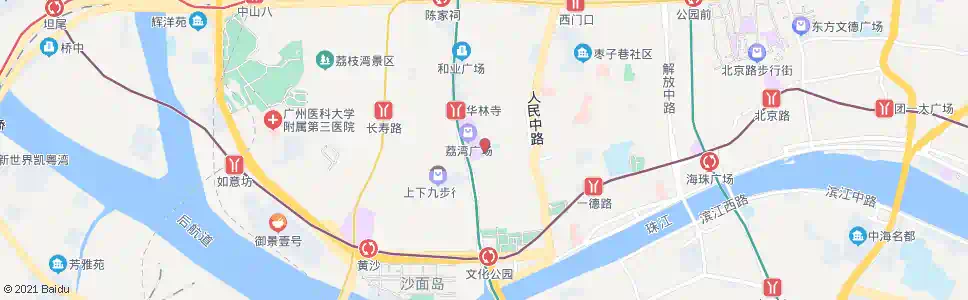 广州德星路总站(上下九步行街)_公交站地图_广州公交_妙搜公交查询2025