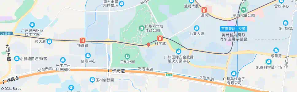 广州科学大道(揽月路口)_公交站地图_广州公交_妙搜公交查询2025