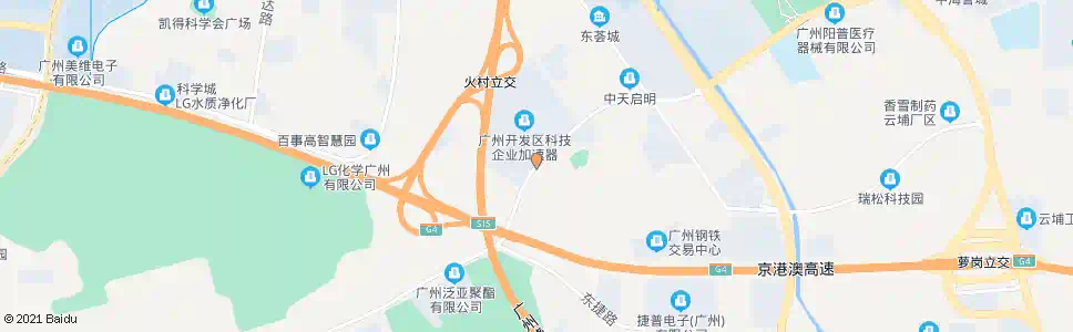 广州开发区加速产业园区_公交站地图_广州公交_妙搜公交查询2025