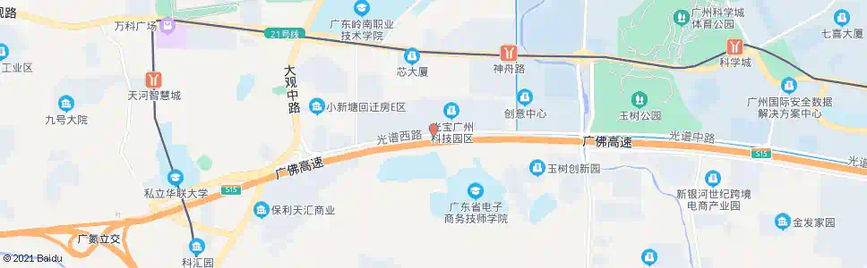 广州光谱西路(省食品药品学校)_公交站地图_广州公交_妙搜公交查询2025