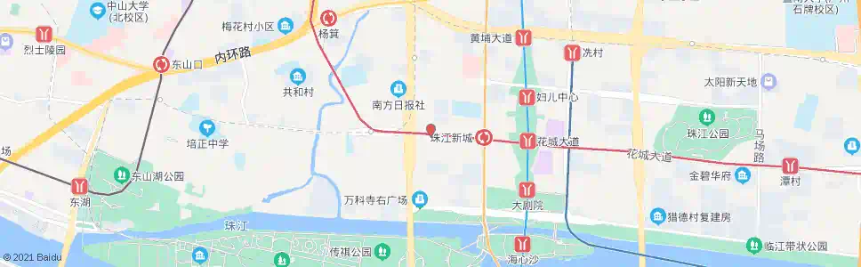 广州花城大道(公交站)_公交站地图_广州公交_妙搜公交查询2025