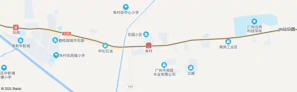 广州朱村_公交站地图_广州公交_妙搜公交查询2025