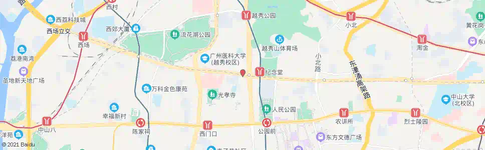 广州中山纪念堂(市总工会)_公交站地图_广州公交_妙搜公交查询2025