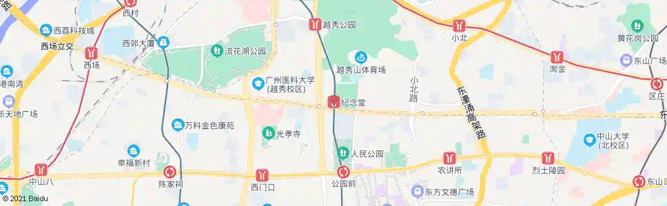广州纪念堂站_公交站地图_广州公交_妙搜公交查询2025