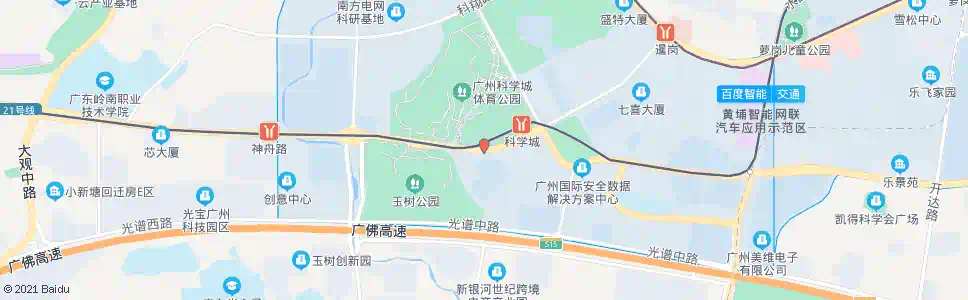 广州科学大道(揽月路路口)_公交站地图_广州公交_妙搜公交查询2025