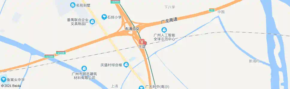 广州庆盛站_公交站地图_广州公交_妙搜公交查询2025