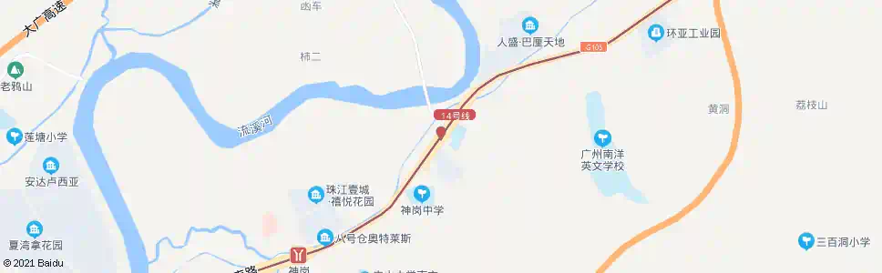 广州神岗墟_公交站地图_广州公交_妙搜公交查询2025