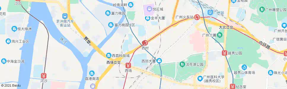 广州地铁西村站_公交站地图_广州公交_妙搜公交查询2025