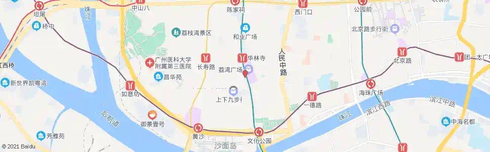 广州康王路总站(上下九)_公交站地图_广州公交_妙搜公交查询2025
