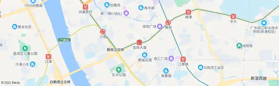 广州宝岗大道站_公交站地图_广州公交_妙搜公交查询2025