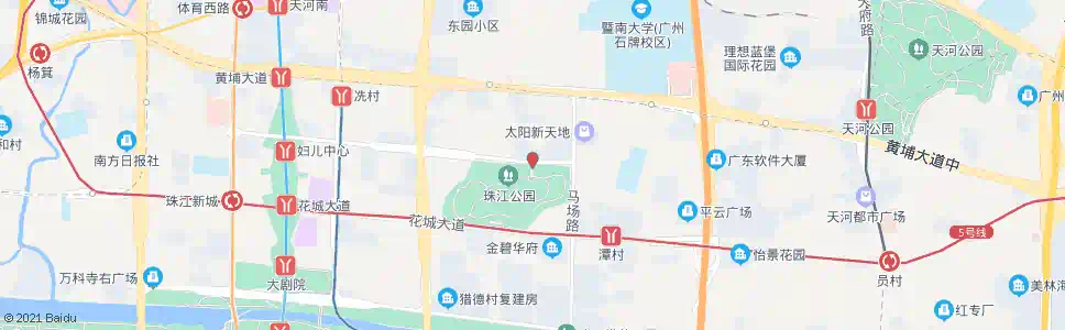 广州珠江公园北门_公交站地图_广州公交_妙搜公交查询2025